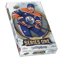 A 2025-26 Upper Deck Series 1 hockey hobby box featuring Connor McDavid on the packaging.