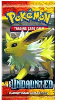 A Pokemon HS Undaunted booster pack featuring Jolteon on the front packaging.