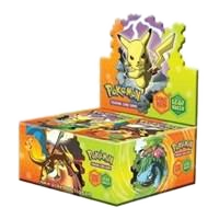 A sealed Pokemon FireRed LeafGreen booster box featuring Pikachu and Kanto starter artwork.