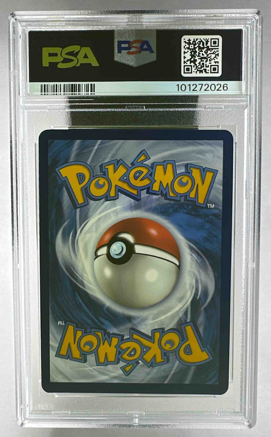 The back of a 2024 Pokemon Hydreigon Ex card encapsulated in a PSA 10 graded slab.
