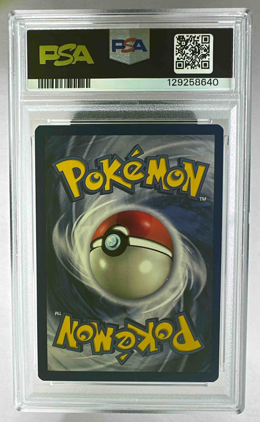 A PSA 9 graded 1999 Pokemon Mewtwo Black Star Promo card shown from the back.