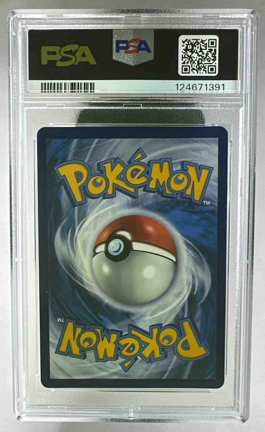 A PSA 9 graded Team Rocket's Mewtwo ex Pokemon card from the 2025 Destined Rivals set.