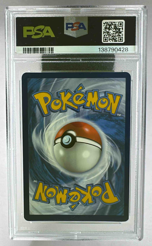 The back of a PSA 9 graded 2023 Pokemon Charizard ex trading card in a protective plastic slab.