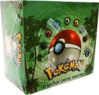 A sealed Pokemon Jungle expansion booster box with 1st Edition branding.