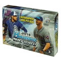 A 2019 Bowman Chrome Baseball HTA Choice hobby box featuring Fernando Tatis Jr. and Pete Alonso.