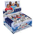 A 2023-24 Topps Chrome UEFA Club Competitions soccer trading card jumbo hobby box.