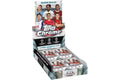 A 2024-25 Topps Chrome UEFA Club Competitions hobby box containing twenty packs of soccer cards.
