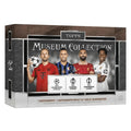 A 2024-25 Topps Museum Collection soccer hobby box featuring four players on the packaging.