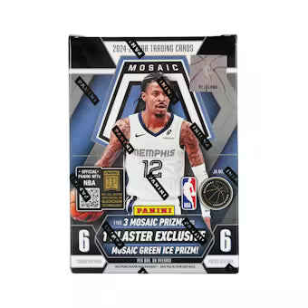 A 2024-25 Panini Mosaic basketball blaster box featuring Ja Morant on the packaging.