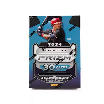 A 2024 Panini Prizm Baseball blaster box featuring a player on the front.