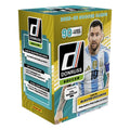 A 2025-26 Panini Donruss Road to World Cup soccer blaster box featuring Lionel Messi.