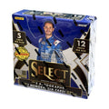 A 2025 Panini Select NASCAR racing hobby box featuring Kyle Larson on the packaging.