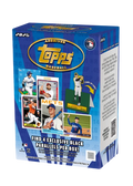 A 2025 Topps Archives Baseball value box featuring various player cards and branding.