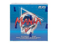 A 2025 Topps Chrome MLS Mania hobby box featuring a blue design and soccer graphics.