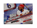 A 2025 Topps Chrome Update Series baseball hobby box featuring James Wood on the cover.
