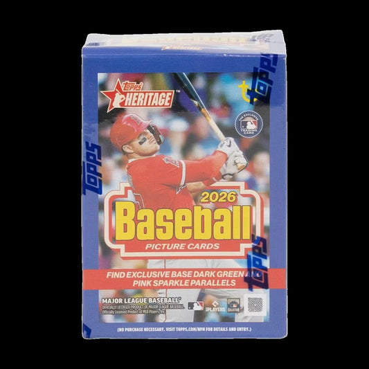 2026 Topps Heritage Baseball Blaster Box (Dark Green and Pink Sparkle Parallels) - alternate view