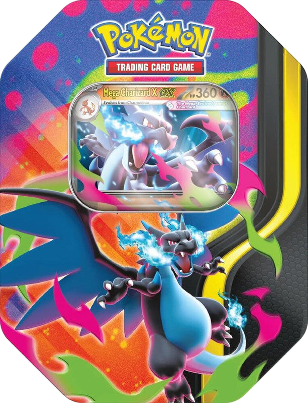 Pokemon Mega Charizard ex Tin - Mega Charizard X ex