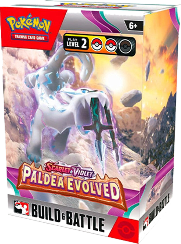 A Pokemon Paldea Evolved Build and Battle Box featuring Chien-Pao on the packaging.