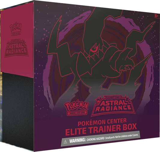 A dark purple Pokemon Astral Radiance Elite Trainer Box featuring Darkrai artwork.