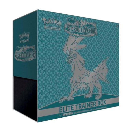 A teal Pokemon Crimson Invasion Elite Trainer Box featuring Silvally on the front.
