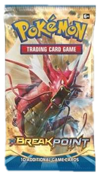 A Pokemon BREAKpoint booster pack featuring a red Gyarados illustration on the front.