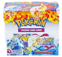 A sealed Pokemon Flashfire XY02 booster box featuring Charizard artwork.