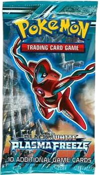 A Pokemon Black and White Plasma Freeze booster pack featuring Deoxys on the front.