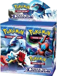 A sealed Pokemon Call of Legends booster box featuring artwork of legendary Pokemon.