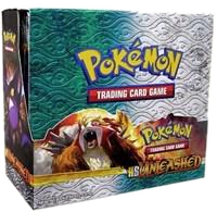 A sealed Pokemon HS Unleashed booster box featuring Entei on the front packaging.