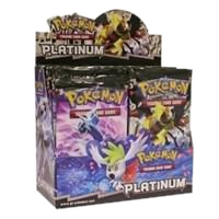 A factory-sealed Pokemon Platinum trading card game booster box featuring Shaymin artwork.