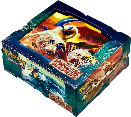 A sealed Pokemon Power Keepers trading card game booster box featuring artwork of Absol.