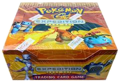 A sealed Pokemon Expedition booster box featuring artwork of various Pokemon on the packaging.