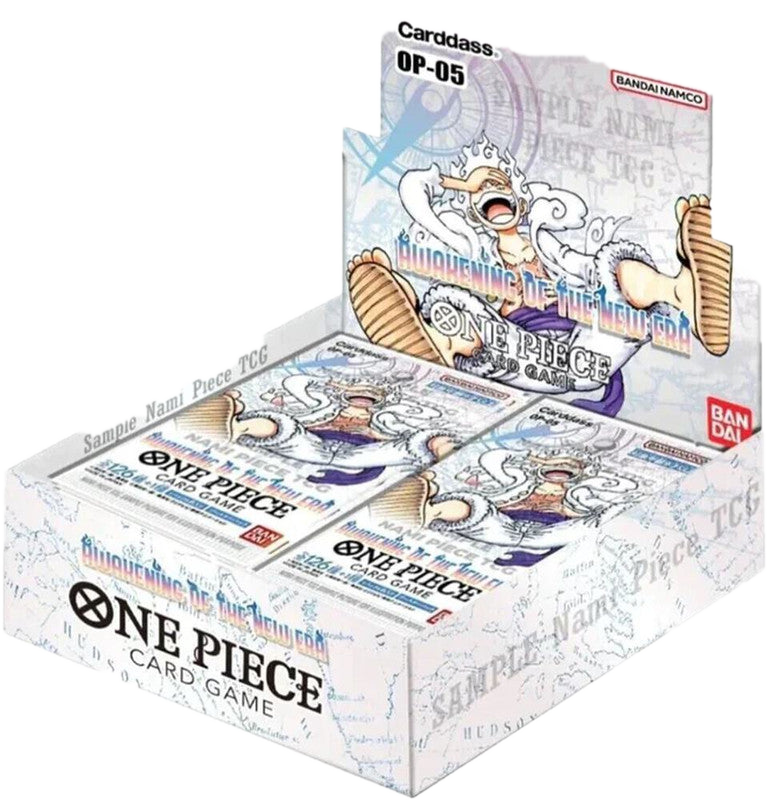 A One Piece Awakening of the New Era booster box featuring Luffy on the packaging.