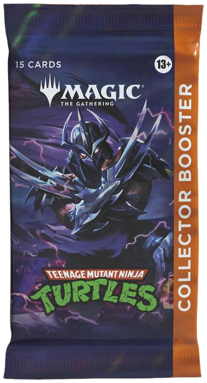 A Magic: The Gathering Teenage Mutant Ninja Turtles collector booster pack featuring Shredder.