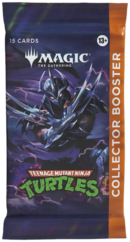 A Magic: The Gathering Teenage Mutant Ninja Turtles collector booster pack featuring Shredder.