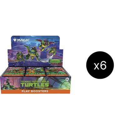 A case of six Magic the Gathering Teenage Mutant Ninja Turtles play booster boxes.