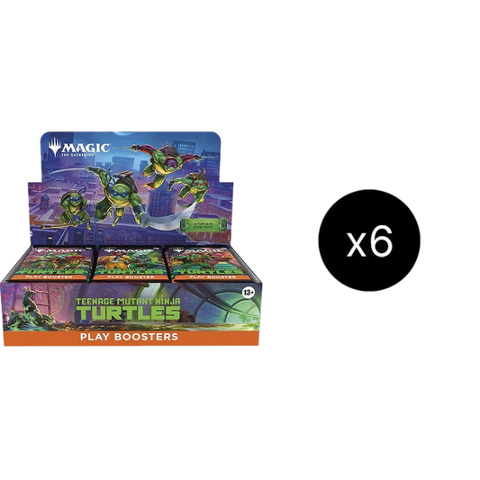 A case of six Magic the Gathering Teenage Mutant Ninja Turtles play booster boxes.