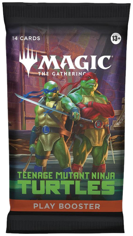 A Magic: The Gathering Teenage Mutant Ninja Turtles play booster pack featuring Leonardo and Raphael.