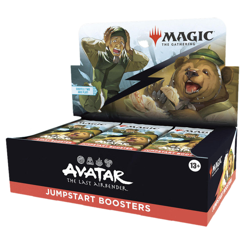 A Magic: The Gathering Avatar the Last Airbender Jumpstart booster box with themed packaging.