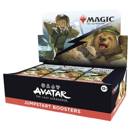 A Magic: The Gathering Avatar the Last Airbender Jumpstart booster box with themed packaging.