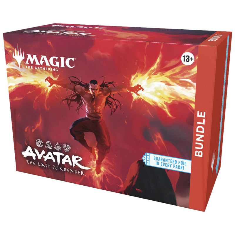 A Magic: The Gathering Avatar the Last Airbender bundle box featuring firebending artwork.