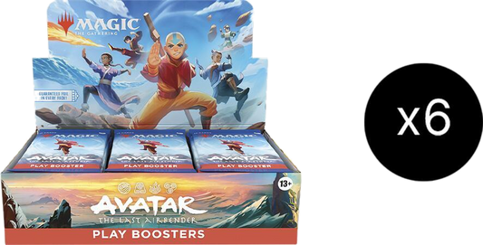 A case of six Magic the Gathering Avatar the Last Airbender play booster boxes.