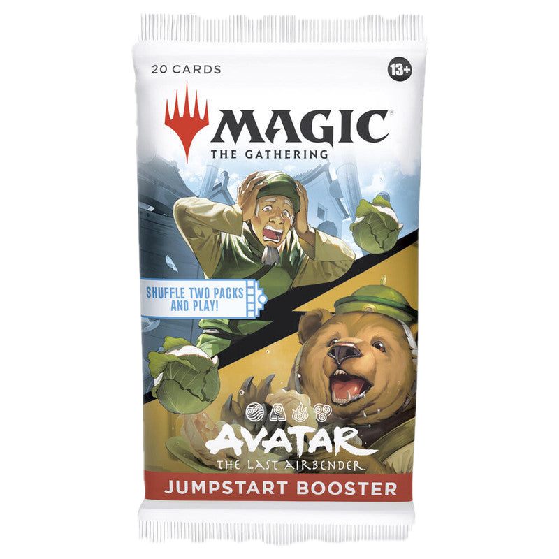 A Magic: The Gathering Avatar the Last Airbender Jumpstart booster pack featuring the Cabbage Merchant.