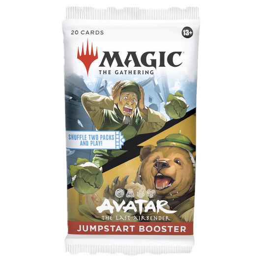 A Magic: The Gathering Avatar the Last Airbender Jumpstart booster pack featuring the Cabbage Merchant.