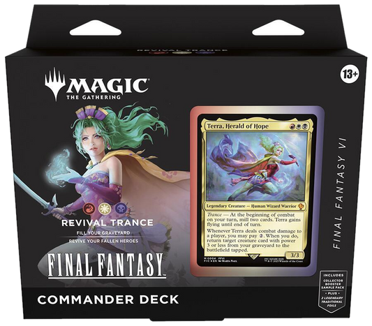 A Magic the Gathering Final Fantasy Revival Trance Commander deck box featuring Terra Branford.