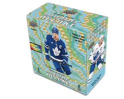 A 2025-26 Upper Deck Allure hockey hobby box featuring Toronto Maple Leafs players on the packaging.