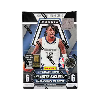 A 2024-25 Panini Mosaic basketball blaster box featuring Ja Morant on the packaging.