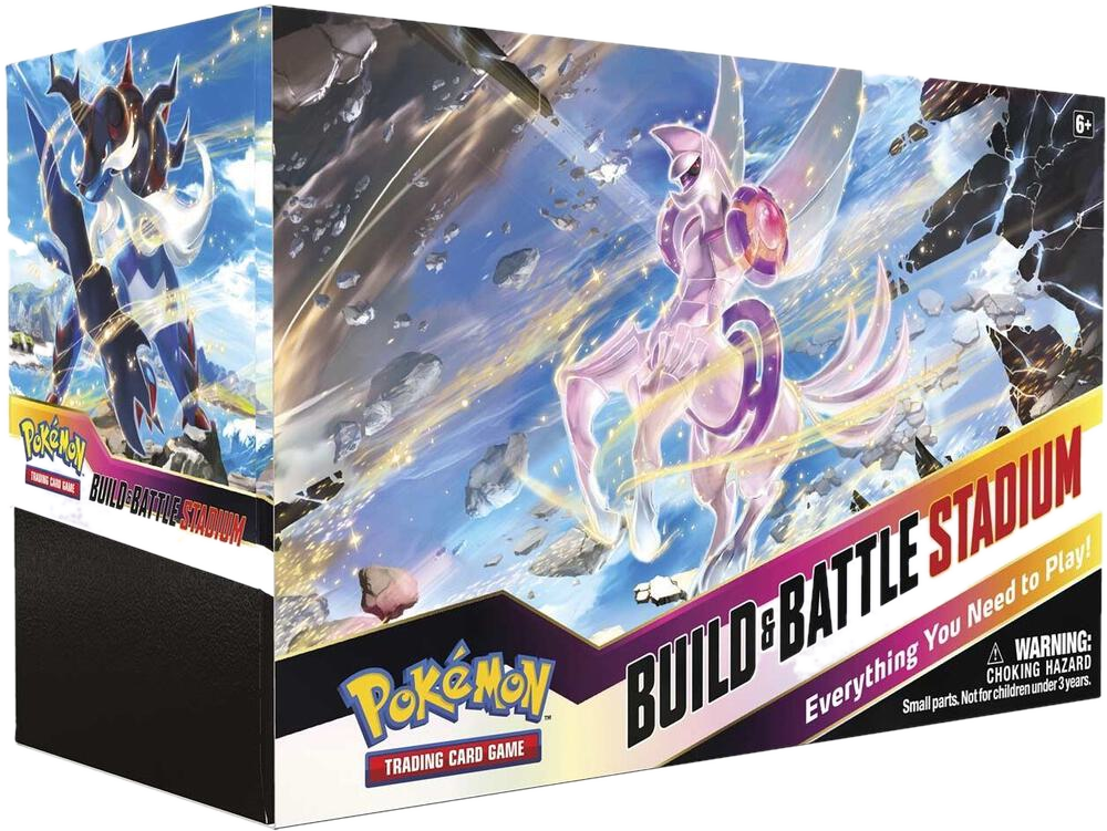 Astral Radiance Build and Battle Stadium box featuring Palkia and Arceus artwork.