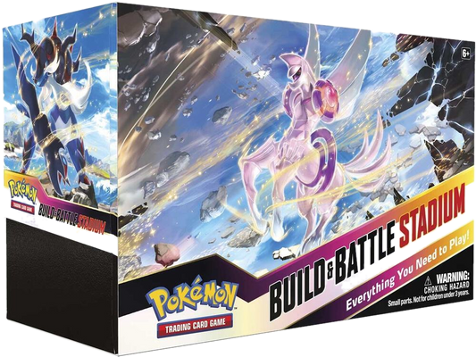 Astral Radiance Build and Battle Stadium box featuring Palkia and Arceus artwork.