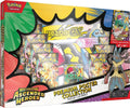 Pokemon Ascended Heroes Premium Poster Collection box featuring Mega Lucario and booster packs.